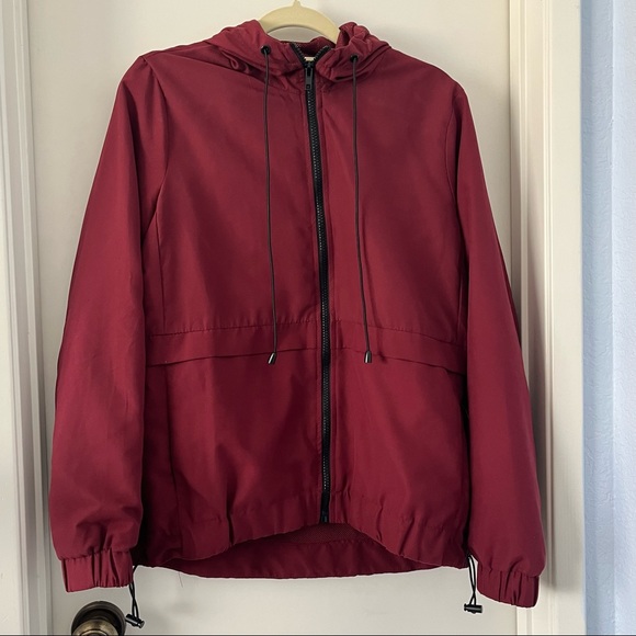 Burgundy Zipper Jacket - Picture 1 of 6